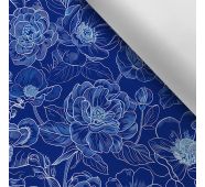 Water-resistant Polyester TD/NS Flowers Blue Print Imitation