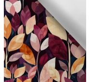 Water-resistant Polyester TD/NS Purple Burgundy Leaves